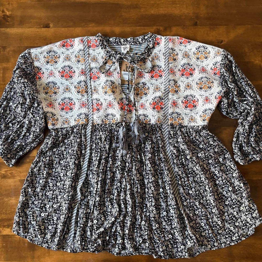 Ivy Jane Embroidered Boho Peasant Blouse – Size S